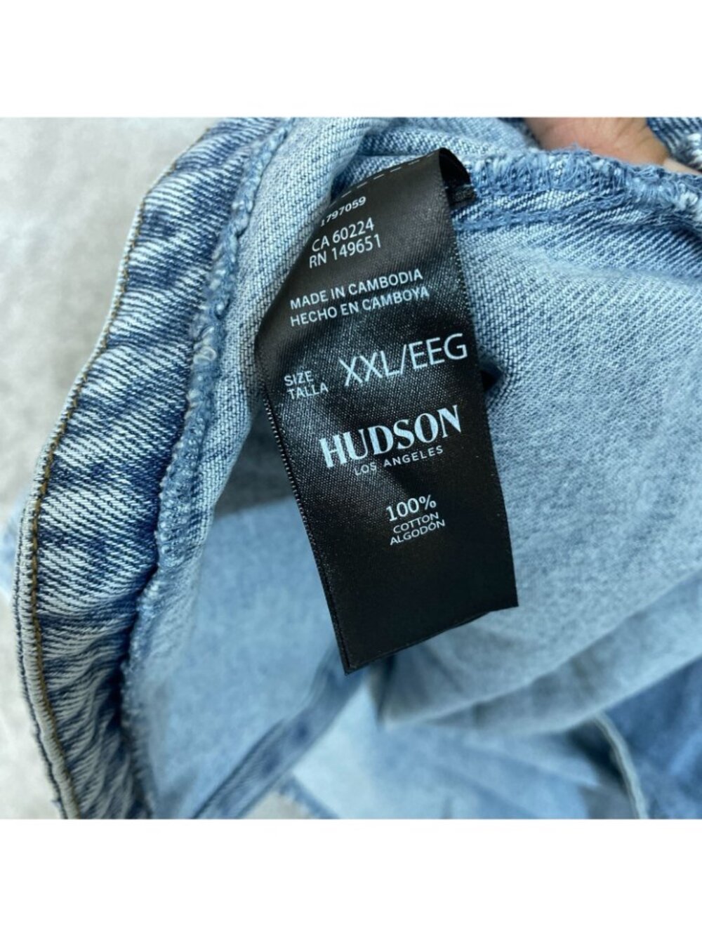 NWT Hudson Women's XXL Oversized Denim Button-Up Shirt Jacket B1432 - Picture 9 of 11